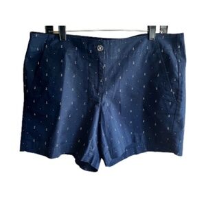 Women's Nautica Anchor Print Nautical Navy Shorts. Size 14